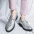 Men's silver pattern accents metal buckle on top slip on dress shoe 08