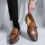 Men's brown retro monk strap buckle slip on dress shoe 06