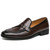 Men's dark brown retro monk strap buckle slip on dress shoe 01