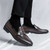 Men's dark brown retro monk strap buckle slip on dress shoe 08