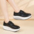 Women's black wingtip brogue lace up rocker bottom shoe sneaker 02