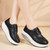 Women's black wingtip brogue lace up rocker bottom shoe sneaker 03
