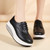 Women's black wingtip brogue lace up rocker bottom shoe sneaker 07