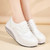 Women's white wingtip brogue lace up rocker bottom shoe sneaker 02