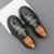 Men's green croc skin pattern metal buckle thick sole slip on dress shoe 09