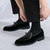 Men's black croc skin pattern bow tie on top slip on dress shoe 06