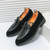 Men's black croc skin pattern bow tie on top slip on dress shoe 11