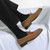 Men's brown croc skin pattern bow tie on top slip on dress shoe 03