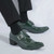 Men's green patent point toe monk strap heel slip on dress shoe 02