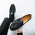 Men's black croc skin pattern tassel on top slip on dress shoe 03