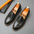 Men's black croc skin pattern tassel on top slip on dress shoe 09