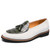 Men's green croc skin pattern tassel on top slip on dress shoe 01