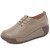 Women's khaki thread accents lace rocker bottom shoe sneaker 01