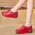 Women's red thread accents lace rocker bottom shoe sneaker 03