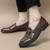 Men's brown croc skin pattern monk strap buckle slip on dress shoe 04