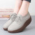 Women's grey casual plain lace up rocker bottom shoe sneaker 07