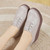 Women's grey stretch lace accents slip on rocker bottom shoe 05