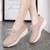 Women's brown casual plain lace up rocker bottom shoe sneaker 04