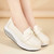 Women's beige butterfly strap accent slip on rocker bottom shoe 06