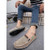 Brown casual denim style slip on shoe loafer 04