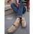 Brown casual denim style slip on shoe loafer 02