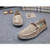 Brown casual denim style slip on shoe loafer 08