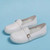 Women's white plain buckle strap slip on shoe loafer 09