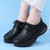 Women's black casual plain lace up nursing shoe 06