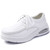 Women's white casual plain lace up nursing shoe 01
