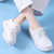 Women's white casual plain lace up nursing shoe 07