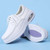 Women's white casual plain lace up nursing shoe 11