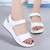 Women's white casual plain velcro slip on shoe sandal 04