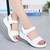 Women's white casual plain velcro slip on shoe sandal 06