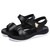 Women's black casual metal buckle velcro slip on shoe sandal 07