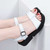 Women's white casual buckle fastening slip on shoe sandal 04