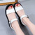 Women's white casual buckle fastening slip on shoe sandal 09