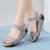 Women's grey casual velcro slip on shoe sandal 04