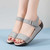 Women's grey casual velcro slip on shoe sandal 06