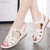 Women's beige casual accent strap cut out buckle shoe sandal 04