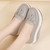 Women's grey tassel on top slip on rocker bottom shoe 02