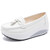 Women's white tassel on top slip on rocker bottom shoe 01