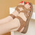 Women's brown casual accents strap velcro slip on shoe sandal 05