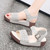Women's grey casual pattern hollow buckle slip on shoe sandal 10