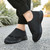 Women's black wide velcro open vamp stripe nursing shoe sneaker 05