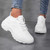 Women's white sock like entry double rocker bottom shoe sneaker 09