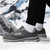 Women's grey wide velcro open vamp winter nursing shoe sneaker 06