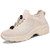 Women's khaki sock like fit no tie lace double rocker bottom shoe sneaker 01