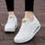 Women's white flyknit Japanese kanji pattern rocker bottom shoe sneaker 06