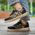 Women's black leopard pattern casual lace up shoe sneaker 02