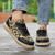 Women's black leopard pattern casual lace up shoe sneaker 07